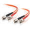 C2G-3m ST-ST 62.5-125 OM1 Duplex Multimode PVC Fiber Optic Cable - Orange