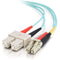 C2G 1m LC-SC 10Gb 50-125 Duplex Multimode OM3 Fiber Cable - Aqua - 3ft