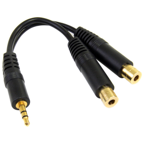 StarTech.com Stereo Splitter Cable - Phono Stereo 3.5mm (M) - Phono 2x Stereo (F) - 6in