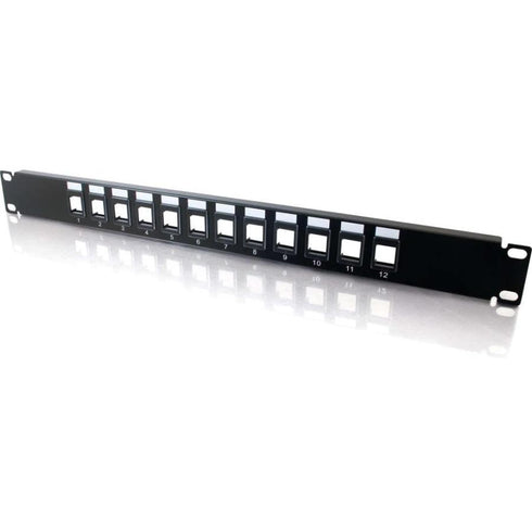 C2G 12-Port Blank Keystone-Multimedia Patch Panel