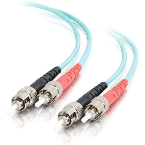 C2G-1m ST-ST 10Gb 50-125 OM3 Duplex Multimode PVC Fiber Optic Cable - Aqua