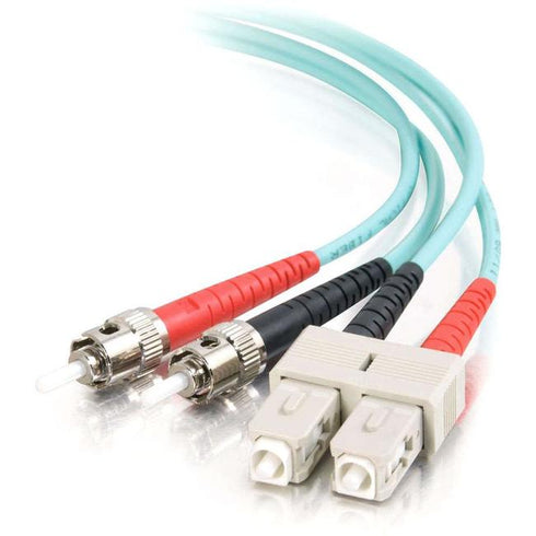 C2G-2m SC-ST 10Gb 50-125 OM3 Duplex Multimode PVC Fiber Optic Cable - Aqua