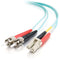 C2G 5m LC-ST 10Gb 50-125 Duplex Multimode OM3 Fiber Cable - Aqua - 16ft