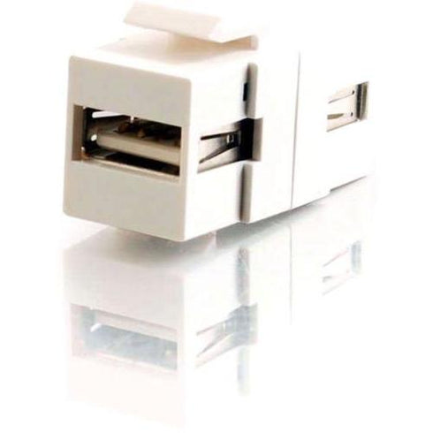 C2G Snap-In USB A-A Female Keystone Insert Module - White
