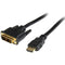 StarTech.com HDMI to DVI Cable - 6 ft - 2m - HDMI to DVI-D Cable - HDMI Monitor Cable - HDMI to DVI Adapter Cable