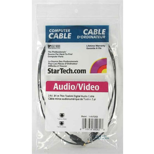 StarTech.com 3 ft Toslink SPDIF Optical Digital Audio Cable