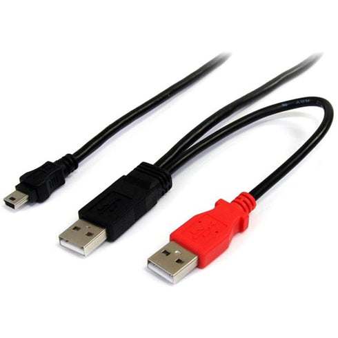 StarTech.com 1ft USB Y Cable for External Hard Drive