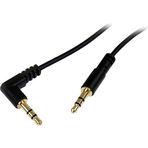 StarTech.com 3 ft Slim 3.5mm to Right Angle Stereo Audio Cable - M-M