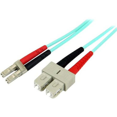 StarTech.com 1m Fiber Optic Cable - 10 Gb Aqua - Multimode Duplex 50-125 - LSZH - LC-SC - OM3 - LC to SC Fiber Patch Cable