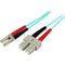 2m Fiber Optic Cable - 10 Gb Aqua - Multimode Duplex 50-125 - LSZH - LC-SC - OM3 - LC to SC Fiber Patch Cable