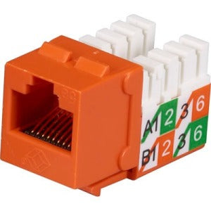 Black Box GigaBase2 CAT5e Jack, Universal Wiring, Orange, Single-Pack