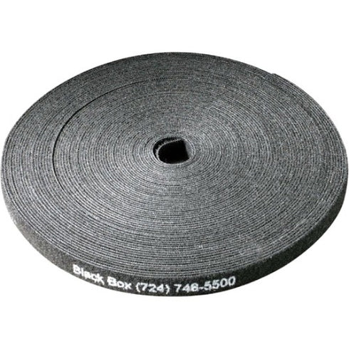 Black Box Hook and Loop Bundle Wrap, 5-8" (1.5-cm) Wide, Black, 15-ft. (4.5-m)