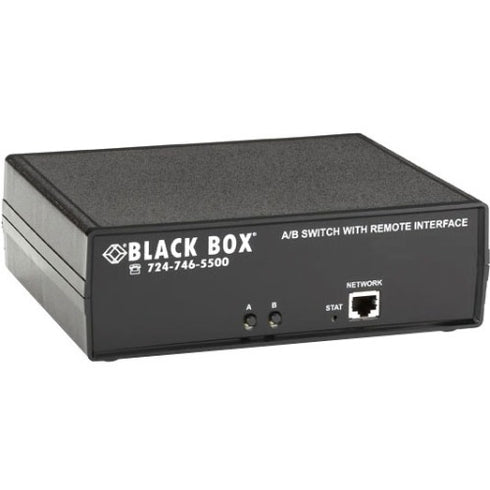 Black Box CAT6 Remotely Controlled Layer 1 A-B Switch, Latching, Ethernet, RS-232