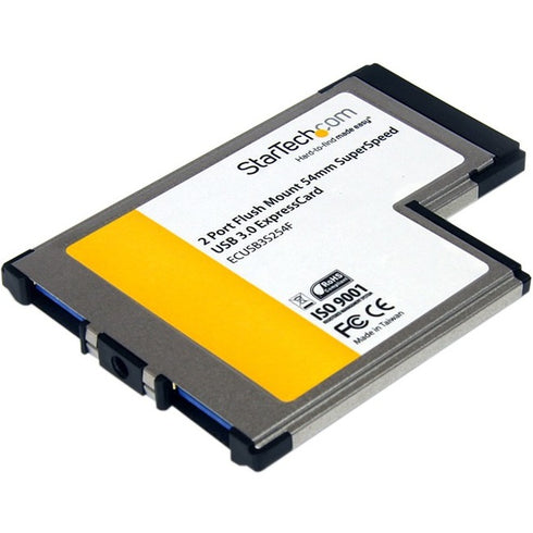 StarTech.com 2 Port Flush Mount ExpressCard 54mm SuperSpeed USB 3.0 Card Adapter with UASP Support
