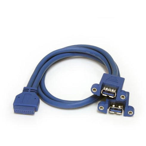 StarTech.com 2 Port Panel Mount USB 3.0 Cable - USB A to Motherboard Header Cable F-F