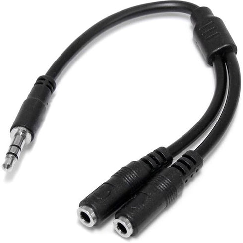 StarTech.com Slim Stereo Splitter Cable - 3.5mm Male to 2x 3.5mm Female