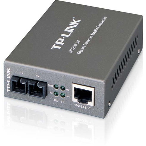 TP-LINK MC200CM Gigabit Media Converter, 1000Mbps RJ45 to 1000M multi-mode SC fiber, up to 550m-1800ft, chassis mountable