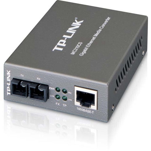 TP-LINK MC210CS Gigabit Media Ethernet Converter, 1000Mbps RJ45 to 1000M single-mode SC fiber, up to 15Km-9miles, chassis mountable
