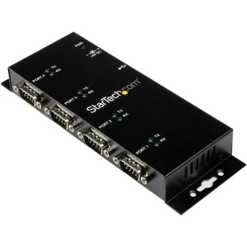 StarTech.com USB to Serial Adapter Hub - 4 Port - Industrial - Wall Mount - Din Rail - COM Port Retention - FTDI USB Serial