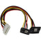 StarTech.com 12in LP4 to 2x Right Angle Latching SATA Power Y Cable Splitter - 4 Pin LP4 to Dual SATA