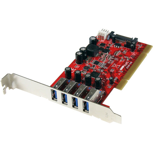 StarTech.com 4 Port PCI SuperSpeed USB 3.0 Adapter Card with SATA-SP4 Power