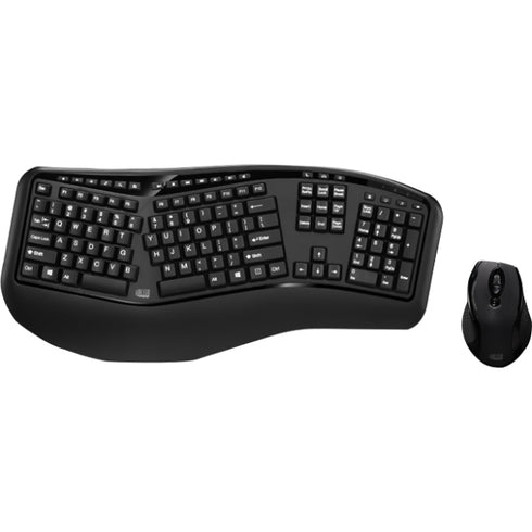 Adesso Tru-Form Media 1500 - Wireless Ergonomic Keyboard & Laser Mouse
