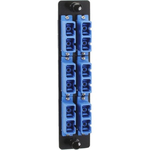 Black Box High-Density Adapter Panel, Ceramic Sleeves, (6) SC Duplex Pairs, Blue