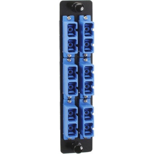Black Box High-Density Adapter Panel, Ceramic Sleeves, (6) SC Duplex Pairs, Blue