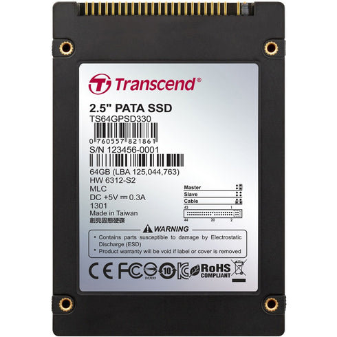 Transcend PSD330 64 GB Solid State Drive - IDE - 2.5" Drive - Internal