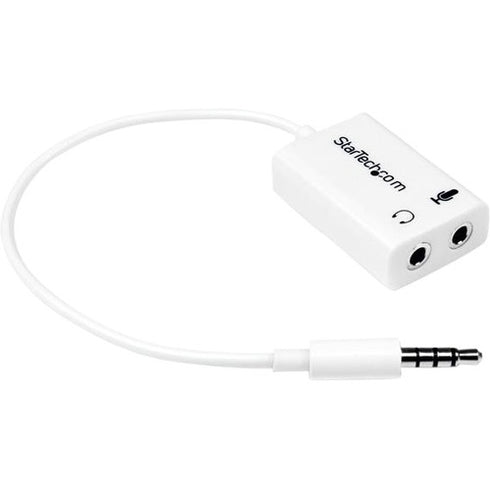 StarTech.com 3.5mm 4 Position to 2x 3 Position 3.5mm Headset Splitter Adapter M-F - White