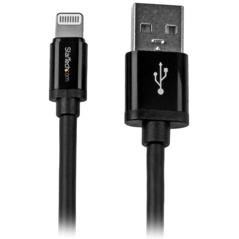 StarTech.com 2m (6ft) Long Black Apple® 8-pin Lightning Connector to USB Cable for iPhone - iPod - iPad