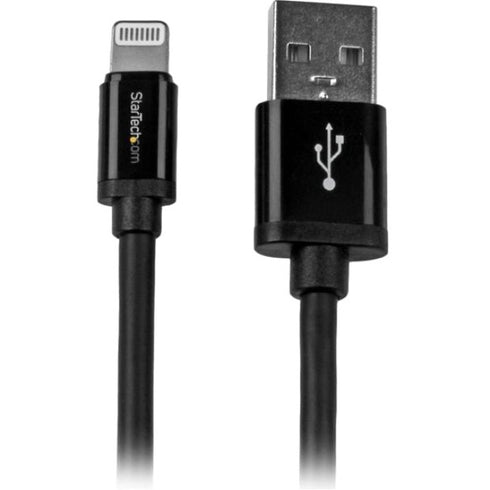 StarTech.com 2m (6ft) Long Black Apple® 8-pin Lightning Connector to USB Cable for iPhone - iPod - iPad