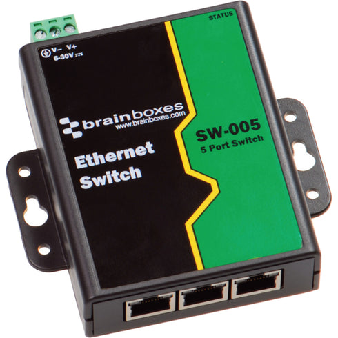 Brainboxes 5 Port Unmanaged Ethernet Switch Wall Mountable
