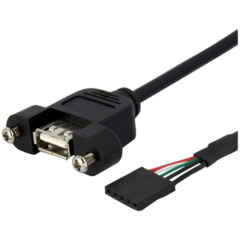 StarTech.com 3 ft Panel Mount USB Cable - USB A to Motherboard Header Cable F-F