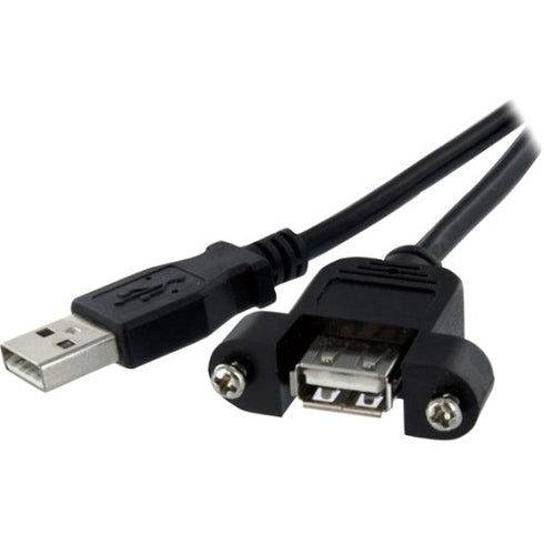 StarTech.com 3 ft Panel Mount USB Cable A to A - F-M