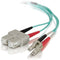 C2G 3m LC-SC 50-125 Duplex Multimode OM4 Fiber Cable - Aqua - 10ft