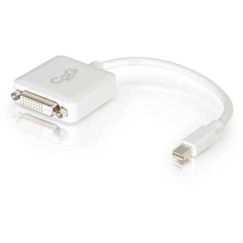 C2G 8in Mini DisplayPort to DVI Adapter-Single Link DVI-D-Thunderbolt to DVI Converter-M-F White