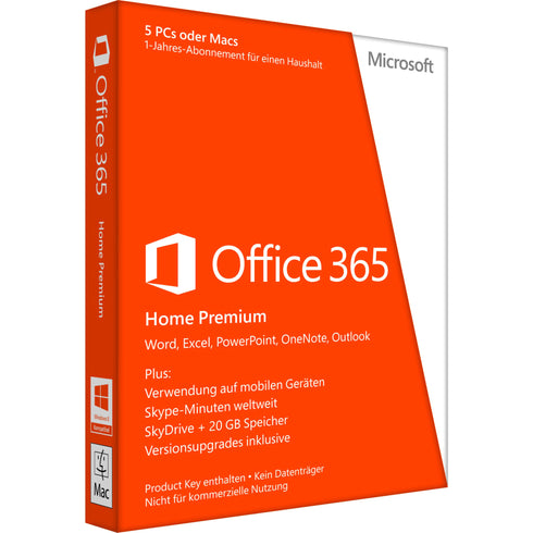 Microsoft Office 365 Home 32-64-bit - Subscription License - 6 User, 6 PC-Mac - 1 Year