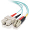 C2G 6m LC-SC 10Gb 50-125 Duplex Multimode OM3 Fiber Cable - Aqua - 20ft