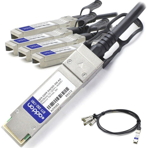 AddOn Juniper Networks QFX-QSFP-DACBO-3M Compatible TAA Compliant 40GBase-CU QSFP+ to 4xSFP+ Direct Attach Cable (Passive Twinax, 3m)