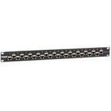 Black Box CAT6A Shielded Feed-Through Patch Panel, 24-Port, 1U
