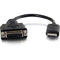 C2G 8in HDMI to DVI Adapter Converter Dongle - M-F Black