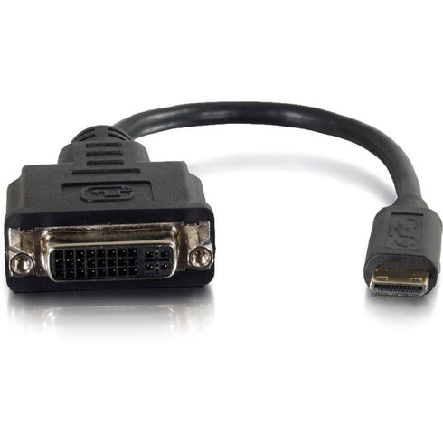 C2G 8in Mini HDMI to DVI Adapter - Mini HDMI Adapter - Male to Female Black