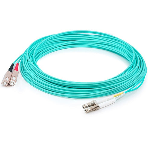 Add-on This Is A 7m Lc (male) To Sc (male) Aqua Duplex Riser-rated Fiber Patch Cable. A