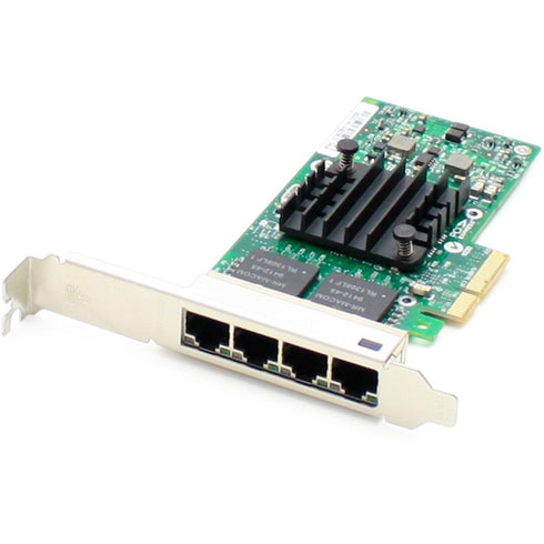AddOn Intel I350T4 Comparable 10-100-1000Mbs Quad Open RJ-45 Port 100m PCIe x4 Network Interface Card