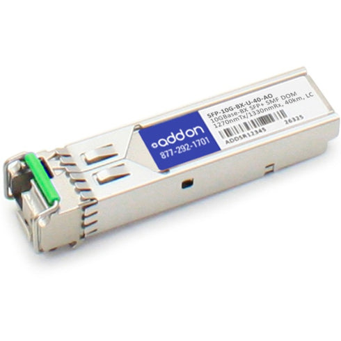AddOn Cisco SFP-10G-BX-U-40 Compatible TAA Compliant 10GBase-BX SFP+ Transceiver (SMF, 1270nmTx-1330nmRx, 40km, LC, DOM)