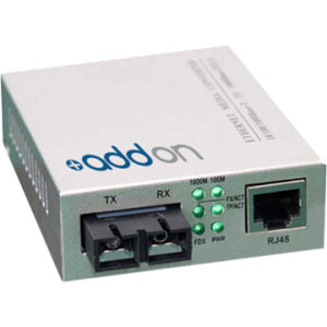AddOn 10-100-1000Base-TX(RJ-45) to 1000Base-MX(SC) MMF 1310nm 2km Media Converter