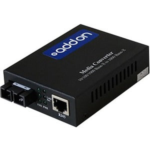 AddOn 10-100-1000Base-TX(RJ45) to 1000Base-SX(SC) MMF 850nm 550m POE Media Converter With EUR Standard Power Supply