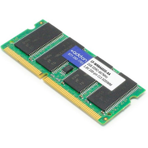 AddOn AA667D2S5-2GB x1 Panasonic CF-WRBA602G Compatible 2GB DDR2-667MHz Unbuffered Dual Rank 1.8V 200-pin CL5 SODIMM