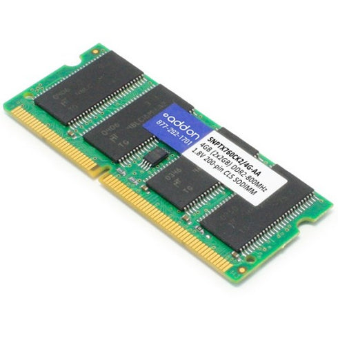 AddOn AA800D2S6-2G x2 Dell SNPTX760CK2-4G Compatible 4GB (2x2GB) DDR2-800MHz Unbuffered Dual Rank 1.8V 200-pin CL5 SODIMM